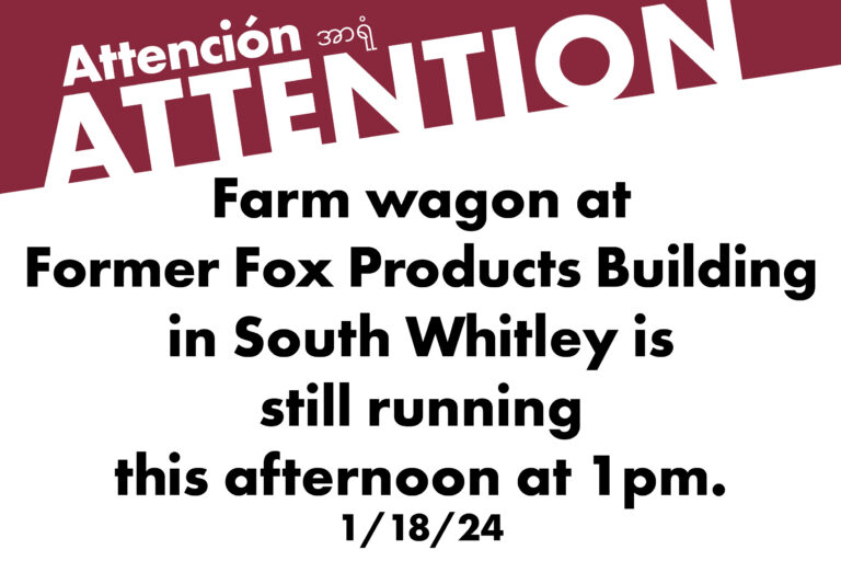 South Whitley farm wagon is still running 1/18/24