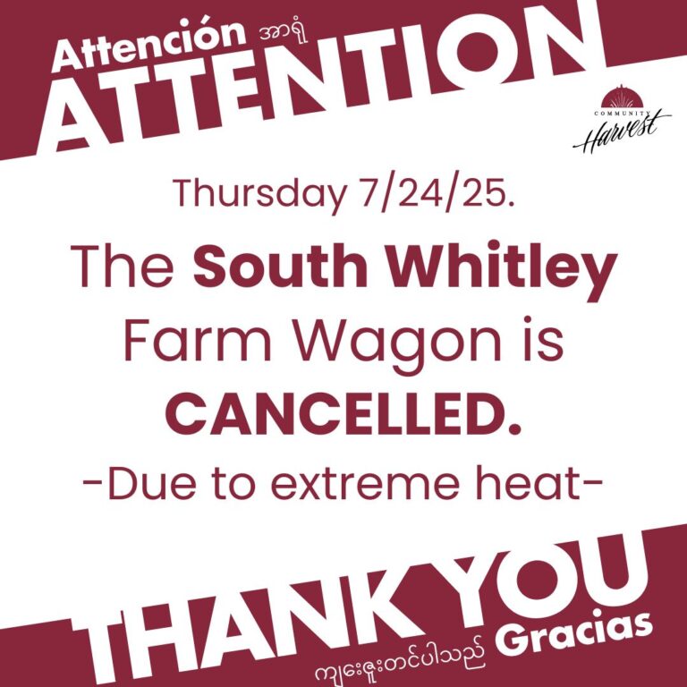 SOUTH WHITLEY FARM WAGON CANCELLATION NOTICE
