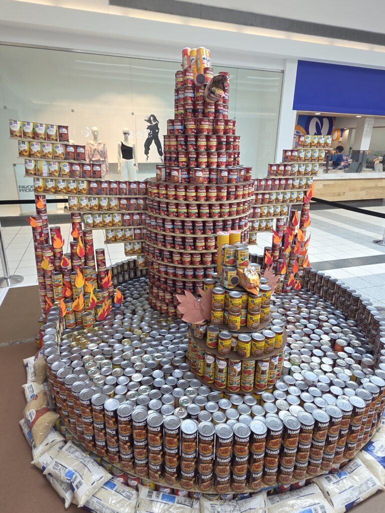 Phoenix made out of canned goods.